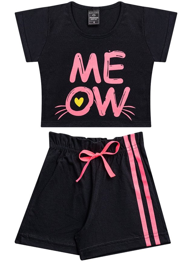 conjunto meninas meow black 1