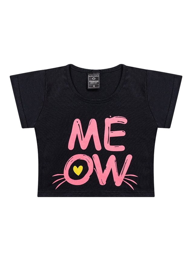 conjunto meninas meow black blusa 1